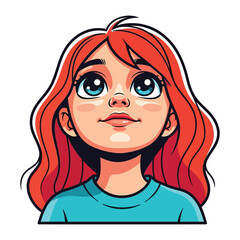 Dreamy-eyed Girl: A captivating image of a girl with vibrant red hair, her eyes sparkling with a dreamlike gaze, reflecting a sense of wonder and imagination.