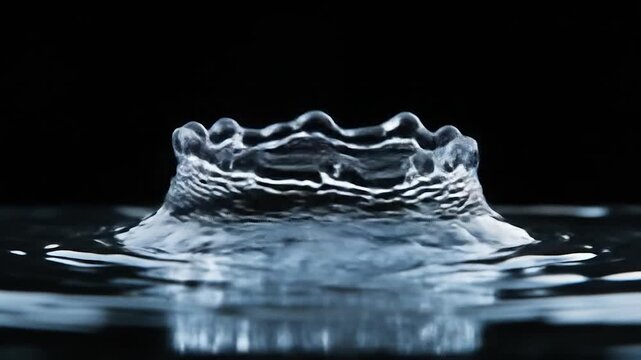 Placid water surface ripples pitch darkness