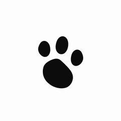 Fototapeta premium Simple, animalistic vector of paw prints with its distinct and elegant silhouette