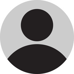 Abstract Minimalist Gray and Black User Profile Icon: Simple, Modern, Placeholder Avatar for Website or App Design.