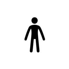 Simple symbolic male figure on the white background in minimal silhouette