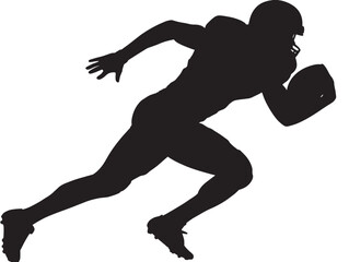 Stylish football player vector silhouette in modern motion