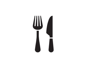 Classic fork and knife vector silhouette for gourmet restaurant branding