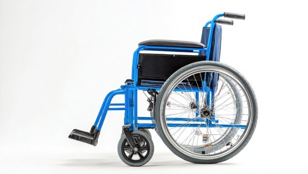 Blue wheelchair on white background (1)
