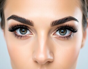 Obraz premium まつげエクステ つけまつげ アイメイク 目力 化粧 女性の目元