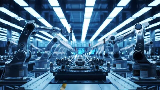 Robotic arms assembly line