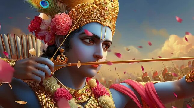 The Hindu God Rama the divine warrior
