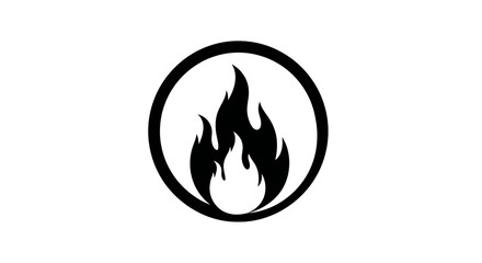 Black Circle Symbol with Flames.