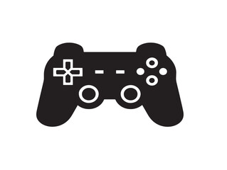 Modern video game controller icon with bold silhouette lines