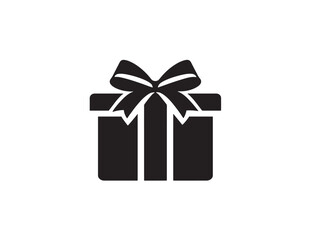 Elegant gift box silhouette illustration for stylish celebration themes