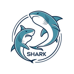Aggressive shark mascot logo

