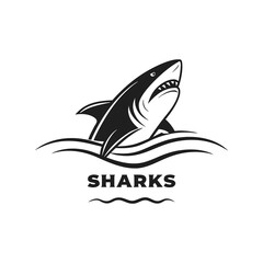 Aggressive shark mascot logo

