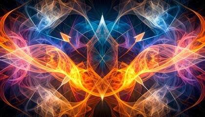 Abstract symmetrical energy patterns
