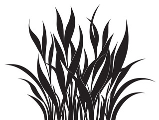 Stylish grass silhouette icon in bold organic artistic design