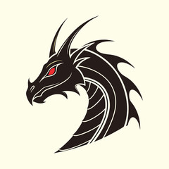 Dragon head with a red eye mascot logo


