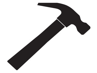 Industrial Hammer Icon Silhouette Solid Black Vector Illustration
