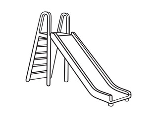 Line art empty playground slide.