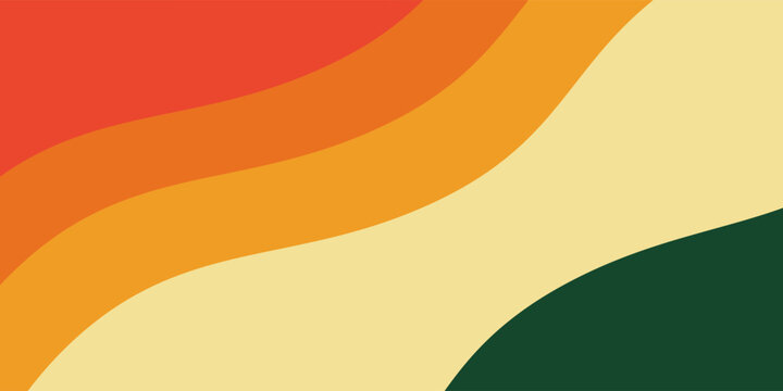 abstract background with curve and wave in layer of color from orange to dark green can be use for technolgy and energy company presentation advertisement food.