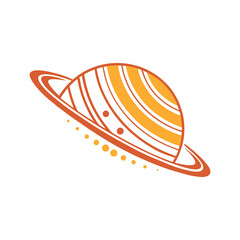 Abstract planet with ring logo

