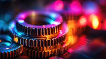 Bronze and metal gears representing efficiency, suitable for corporate branding, operational themes, or system integration.