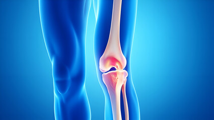 Anatomical Knee Joint With Bone Structure And Muscular Tissue anatomy human