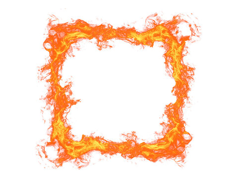 Dynamic glowing orange and red fire frame design with intense energy
