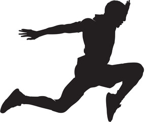 Dynamic Jumping Icon Silhouette Energetic Sport Vector Illustration
