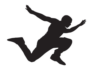 Athletic Jumping Icon Silhouette Powerful Action Vector Stock Design