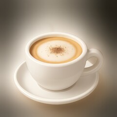 Obraz premium Realistic 3D Cappuccino Coffee Icon Delicious Drink