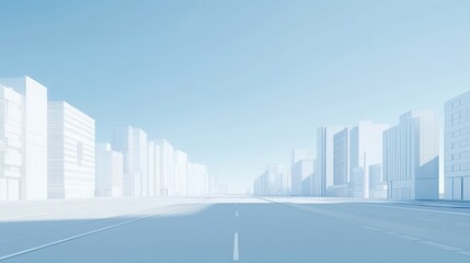 Obraz premium Empty city road illustration