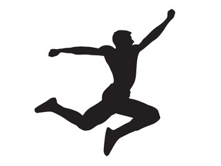 Energetic Jumping Icon Silhouette Minimalist Sport Vector Artwork