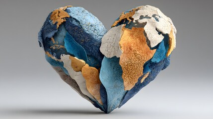 Earth day heart shaped globe love our planet environmental awareness concept