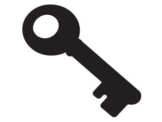 Stylish Vector Silhouette Black Key Icon Illustration Art