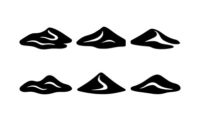 Fototapeta premium Silhouette lips icon set in minimalist style