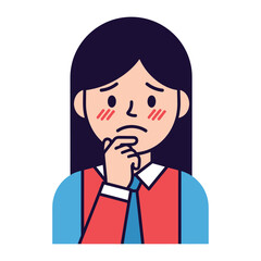Anxious Reflection: A graphic illustration portraying a young individual, deep in thought, a visual metaphor for worry and apprehension.