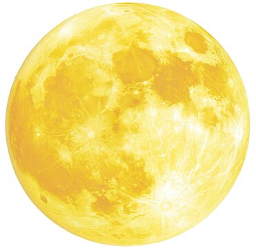 A vibrant yellow moon