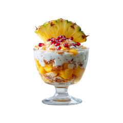 Delicious Tropical Fruit Parfait with Pineapple, Mango, and Pomegranate