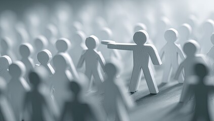 A single figure stands out from a crowd of similar figures