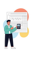 Fototapeta premium Analyzing financial performance showing business growth and profitability trends with data visualization techniques