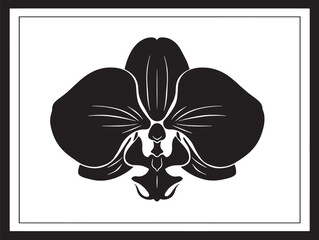 Elegant Orchid Icon Silhouette Vector Illustration with Delicate Charm