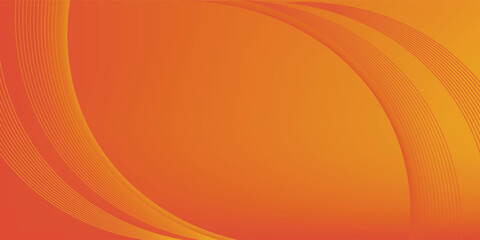 Elegant Abstract Orange Background with Luxurious Curved Gold Lines.