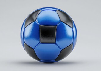 Naklejka premium Glossy blue soccer ball