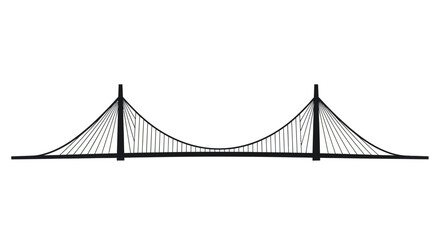 Elegant Black and White Cable-Stayed Bridge Design.