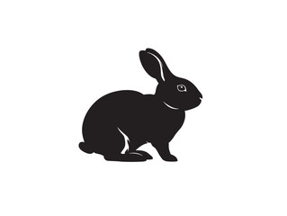 Cute Rabbit Silhouette Vector Illustration for Creative Artwork