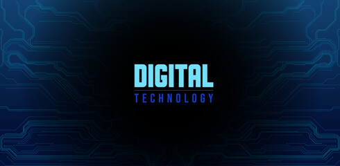 Futuristic Digital Technology Background with Circuit Board Data Flow, AI Innovation, and Space for Text Overlay. Vector Illustration