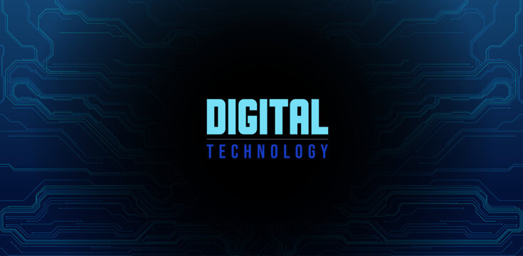 Futuristic Digital Technology Background with Circuit Board Data Flow, AI Innovation, and Space for Text Overlay. Vector Illustration