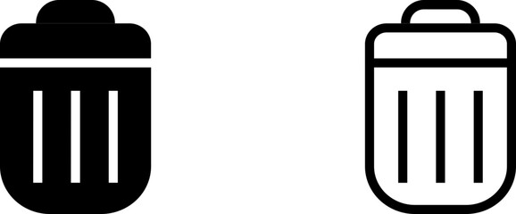 Trash Bin Delete Icon – Solid and Outline