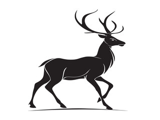 Decorative Reindeer Icon Silhouette for Holiday Stock Illustration