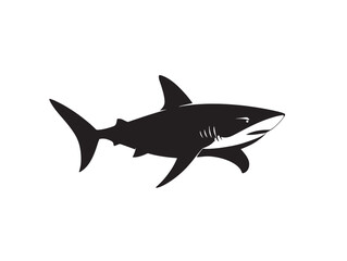 Shark Silhouette Vector Illustration for Ocean Wildlife Designs