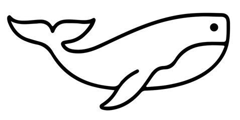 Shark outline sea animal line art logo vector